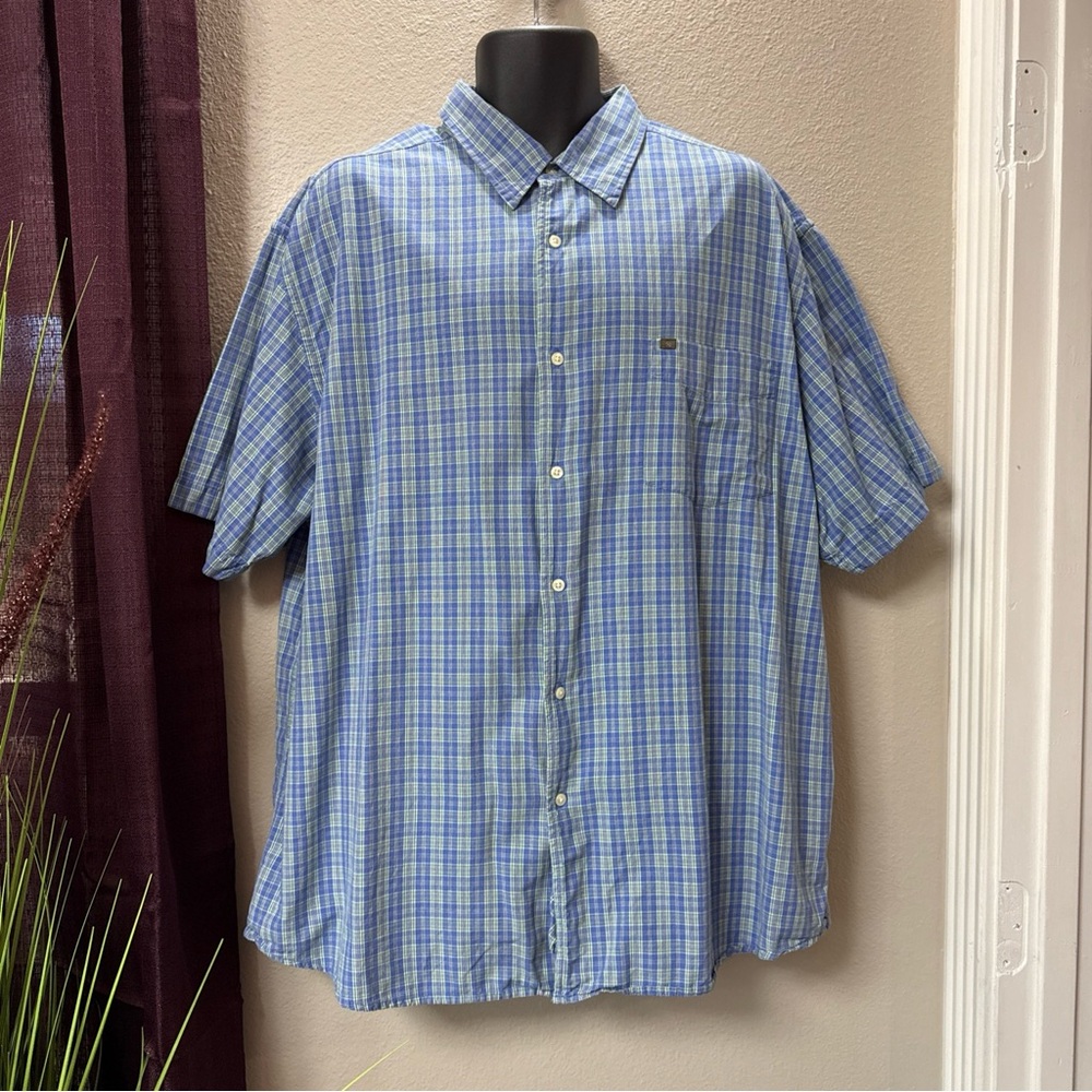 MS11 Nautica men’s short sleeve plaid button down shirt size XXL